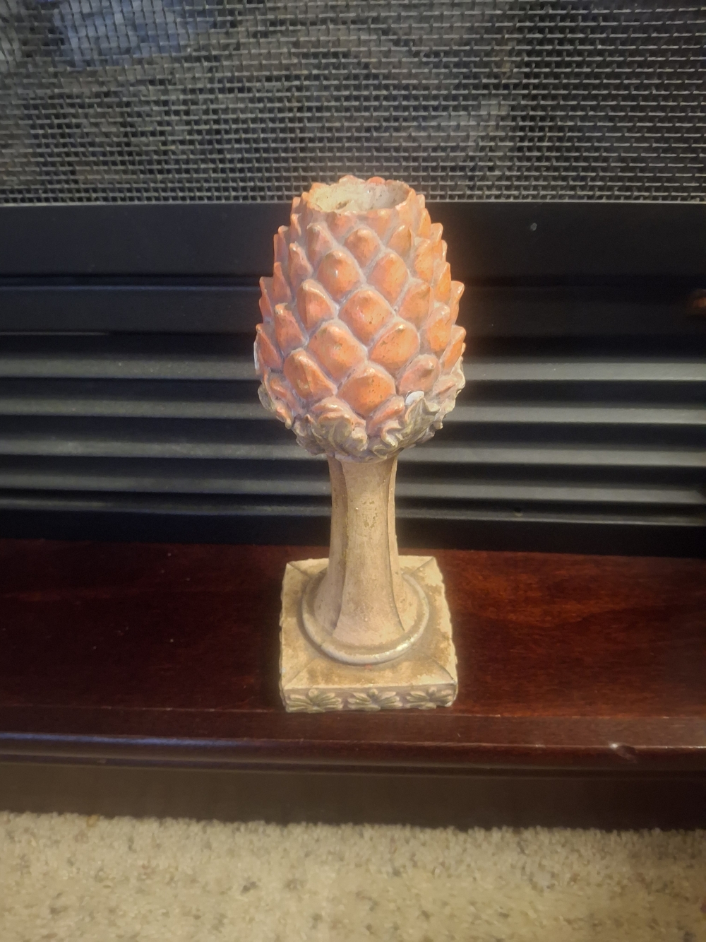 Decorative Rustic Pinecone   Orange